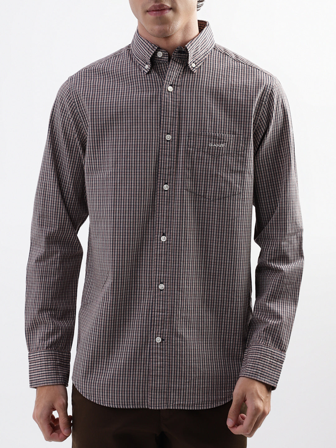 Gant Blue Checked Regular Fit Shirt