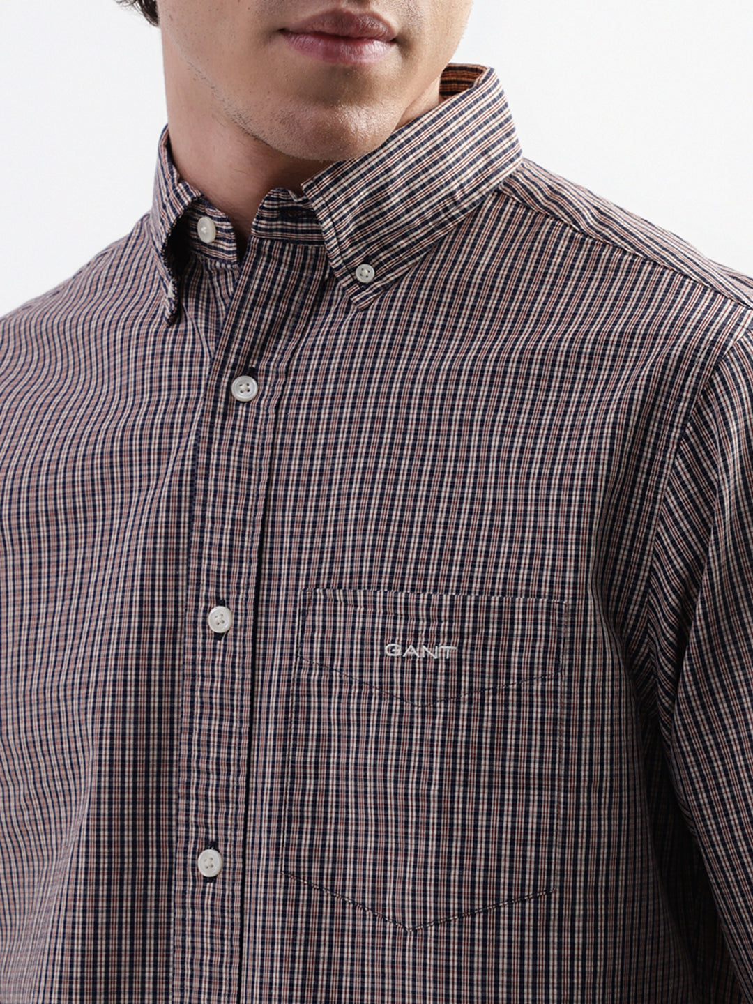 Gant Blue Checked Regular Fit Shirt