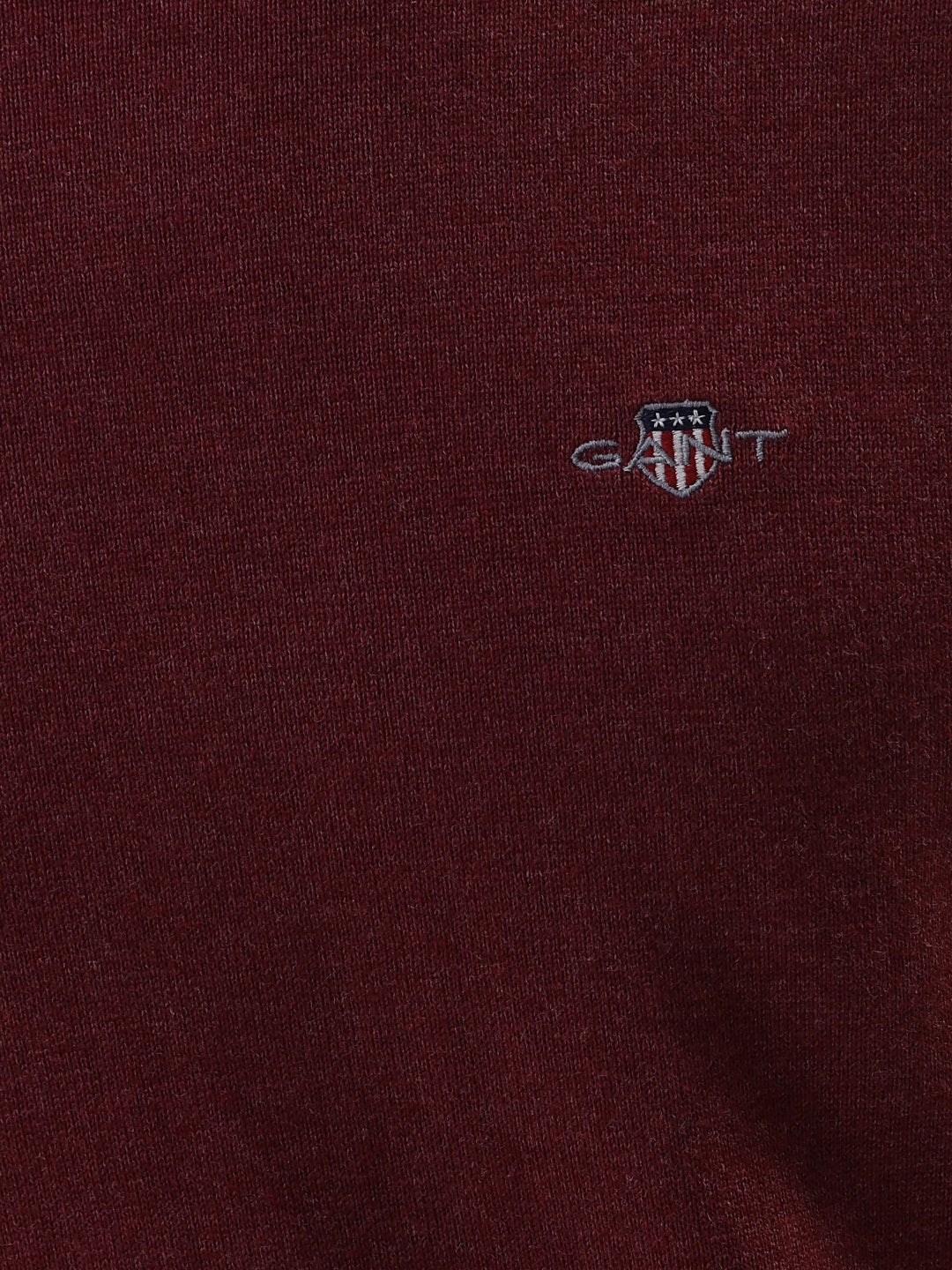 Gant Men Red Solid Round Neck Sweater