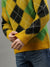 Gant Men Yellow Checked Round Neck Full Sleeves Sweater