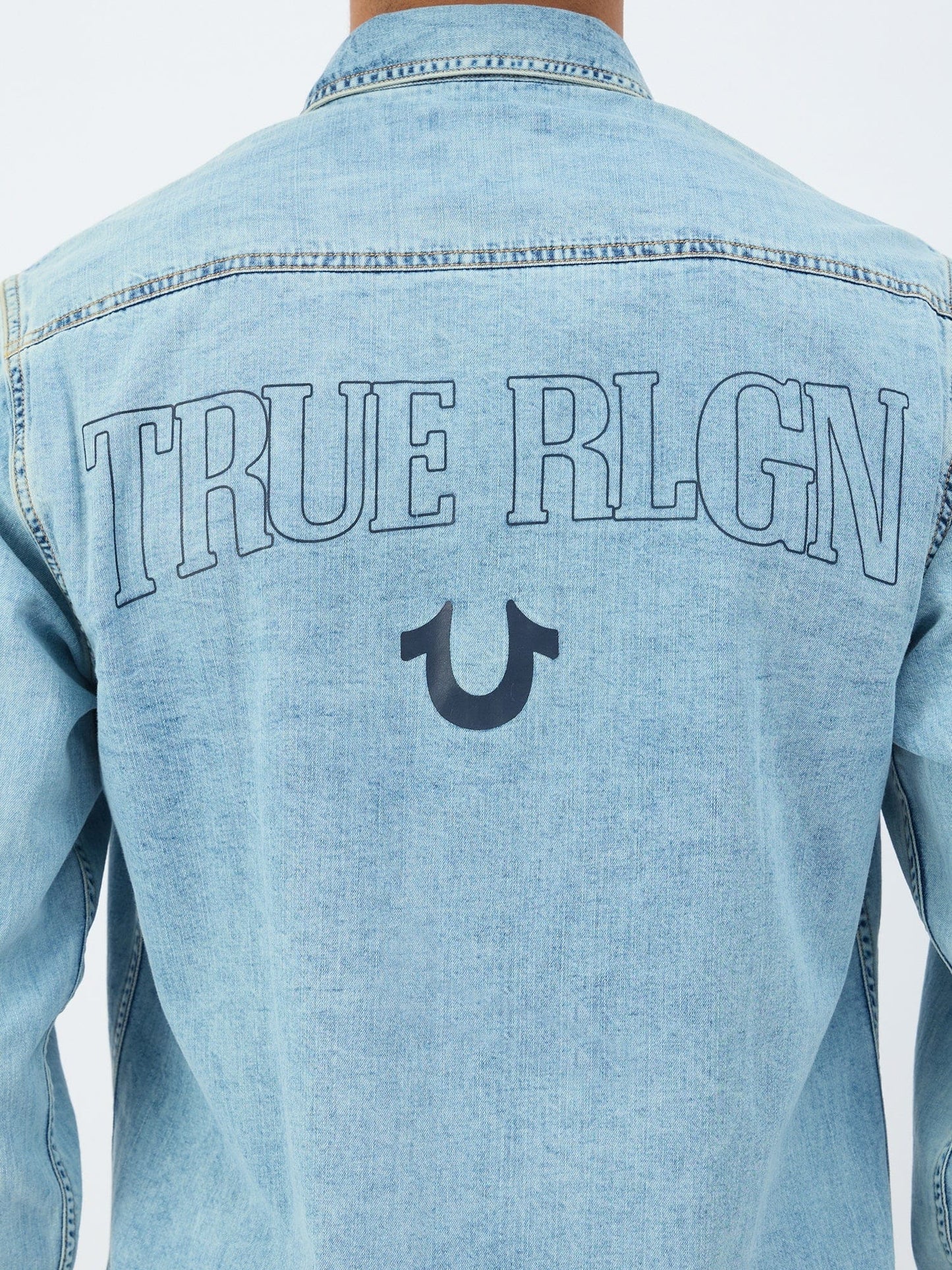 True Religion Men Blue Collar Shirt