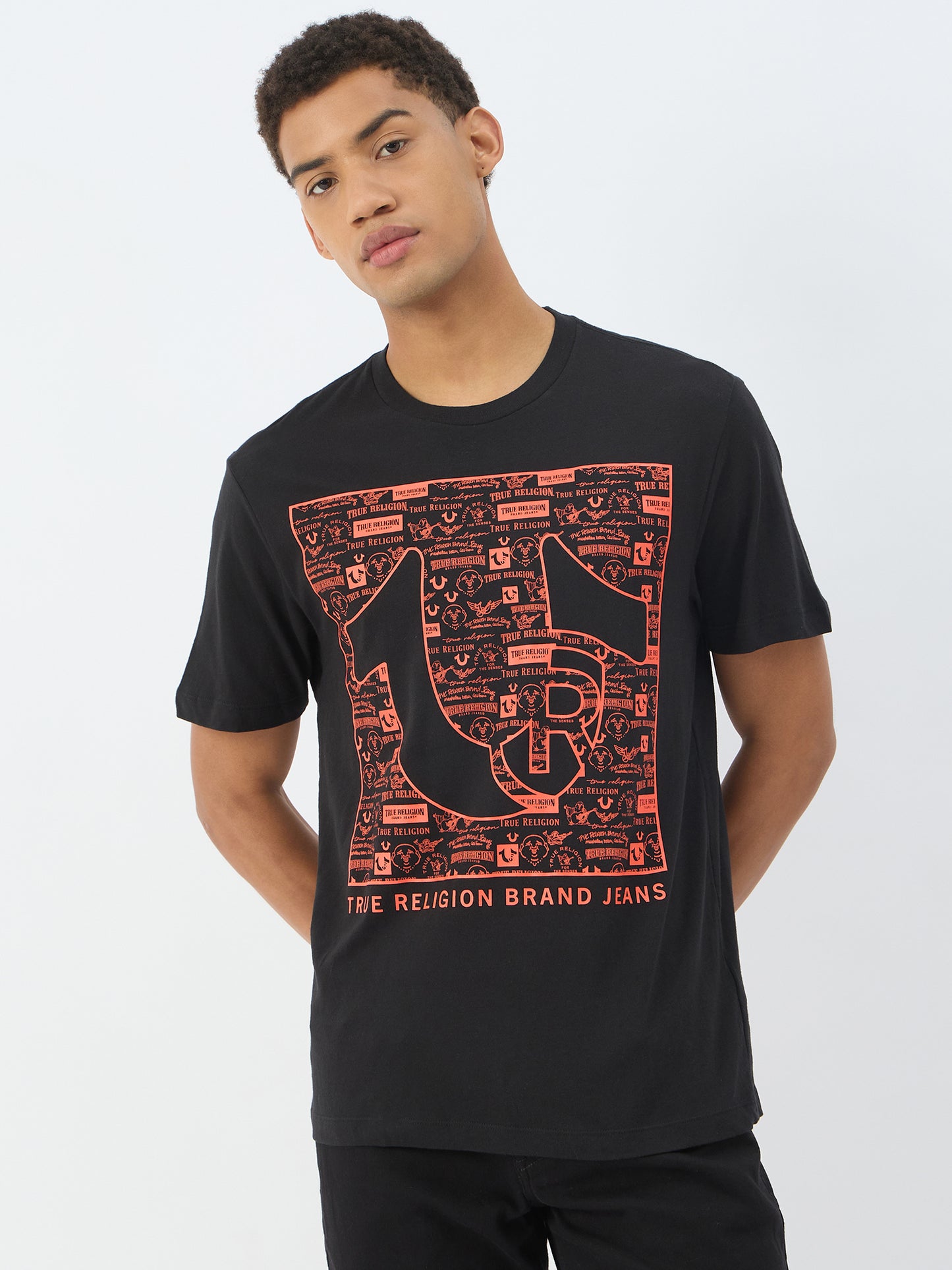 True Religion Men Black Round Neck Tshirt