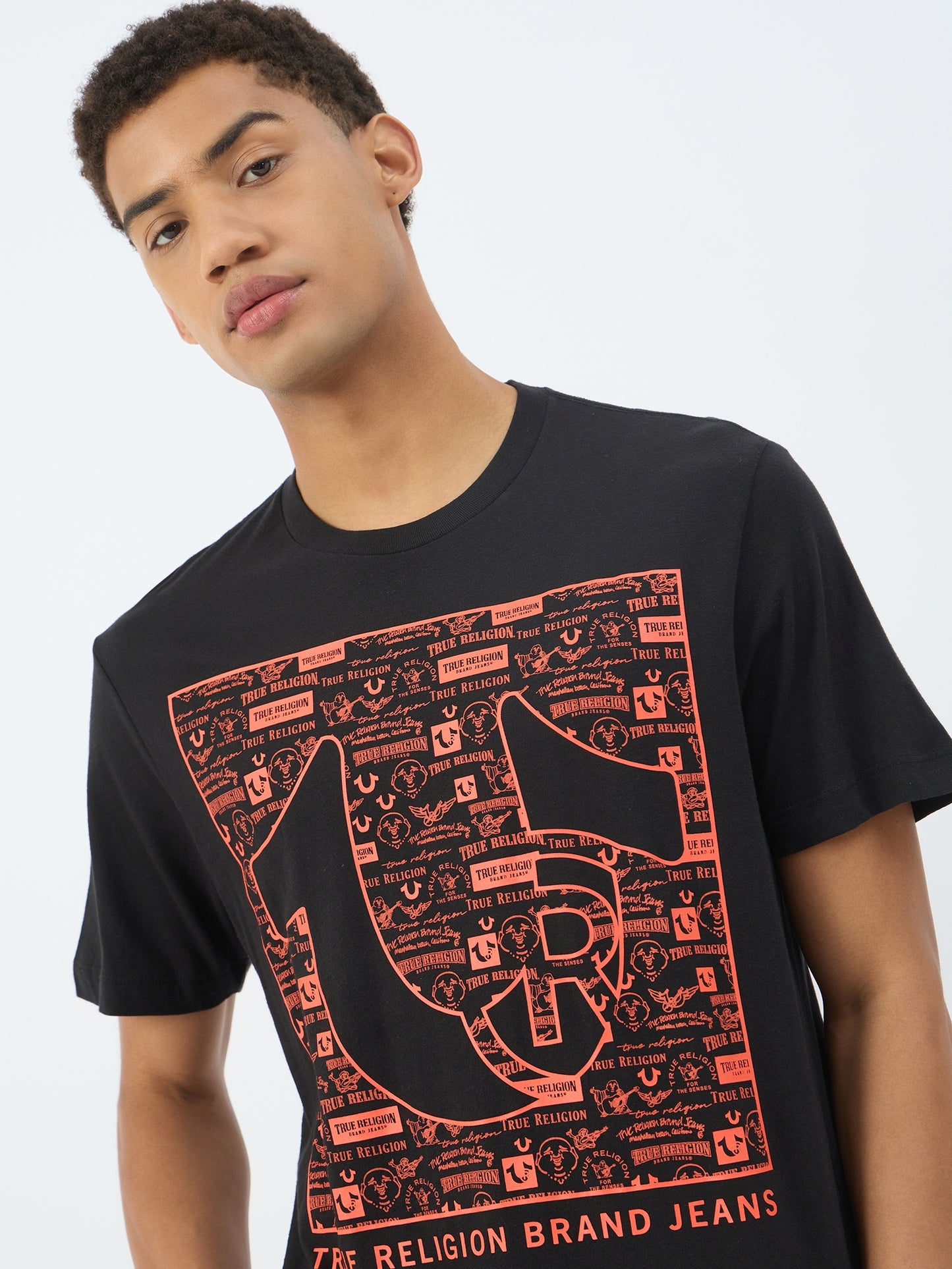 True Religion Men Black Round Neck Tshirt