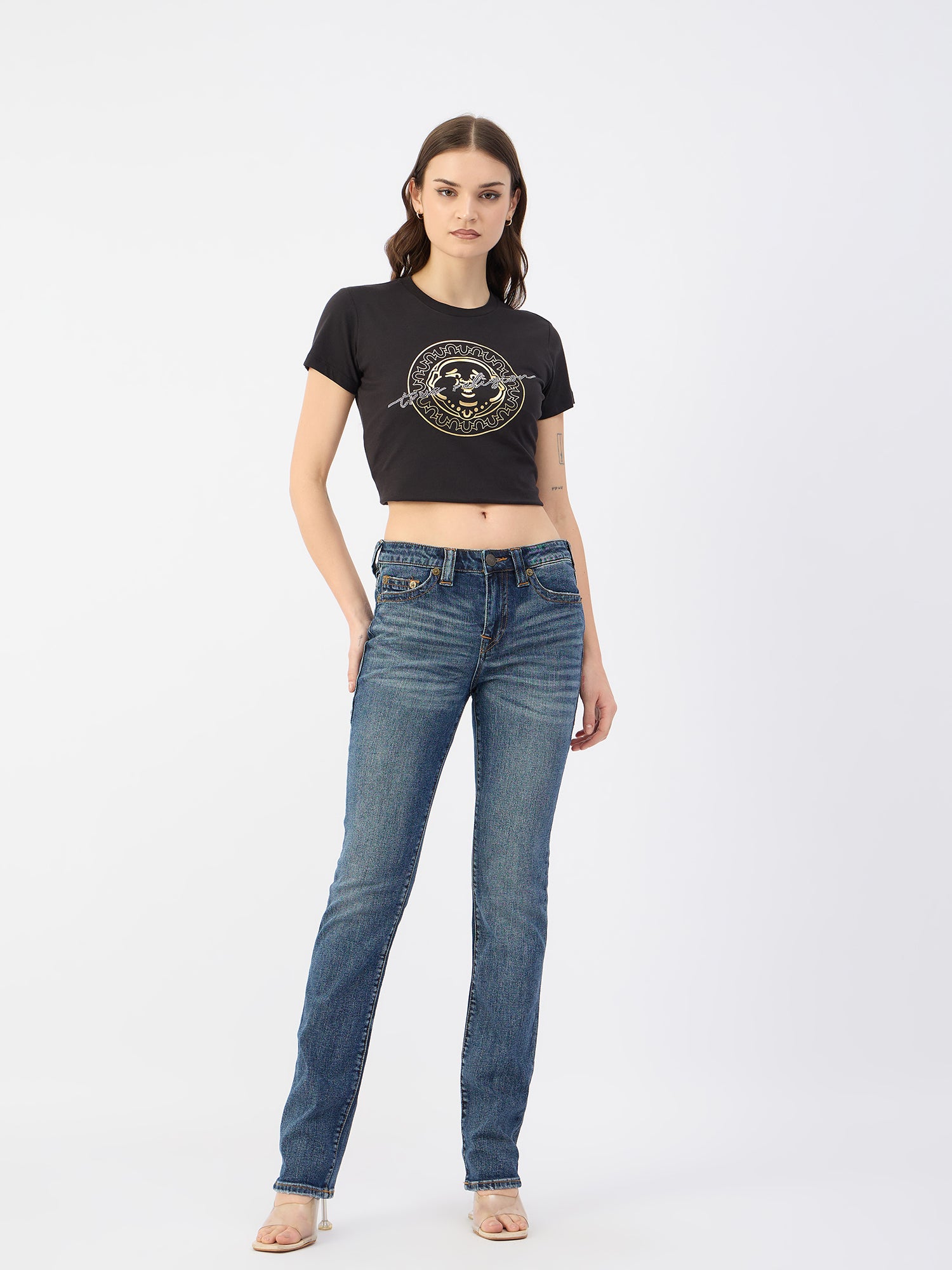 True Religion Women Blue Straight Fit Jeans