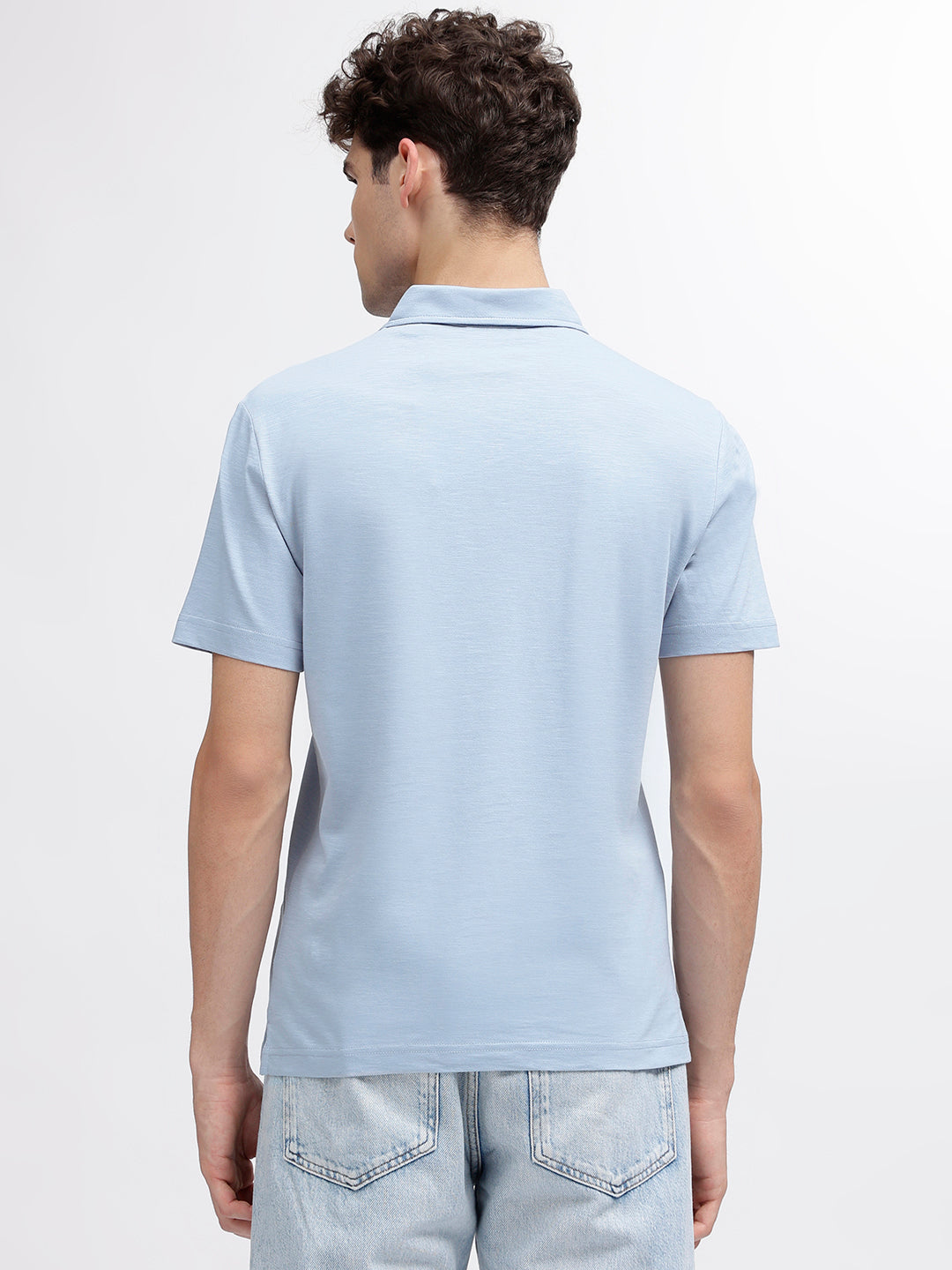 Gant Men Blue Solid Polo Collar Short Sleeves T-Shirt