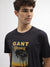 Gant Men Black Printed Round Neck Short Sleeves T-Shirt