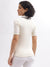 Gant Women Cream Solid Polo Collar Short Sleeves T-Shirt