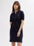 Gant Women Navy Blue Solid Polo Collar Short Sleeves Dress