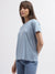 Gant Women Blue Printed Round Neck Short Sleeves T-Shirt