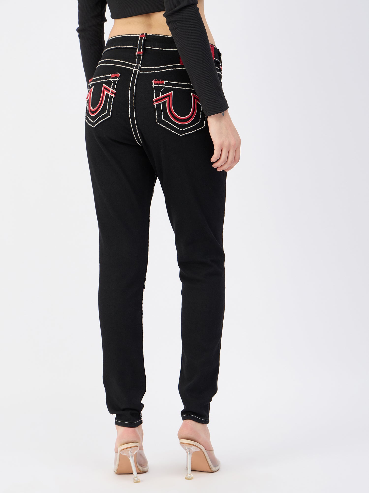 True Religion Women Black Skinny Fit Jeans