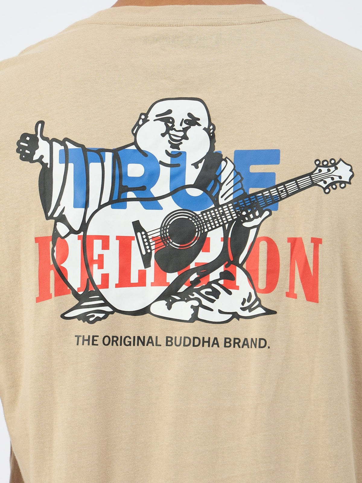 True Religion Men Beige Round Neck Tshirt
