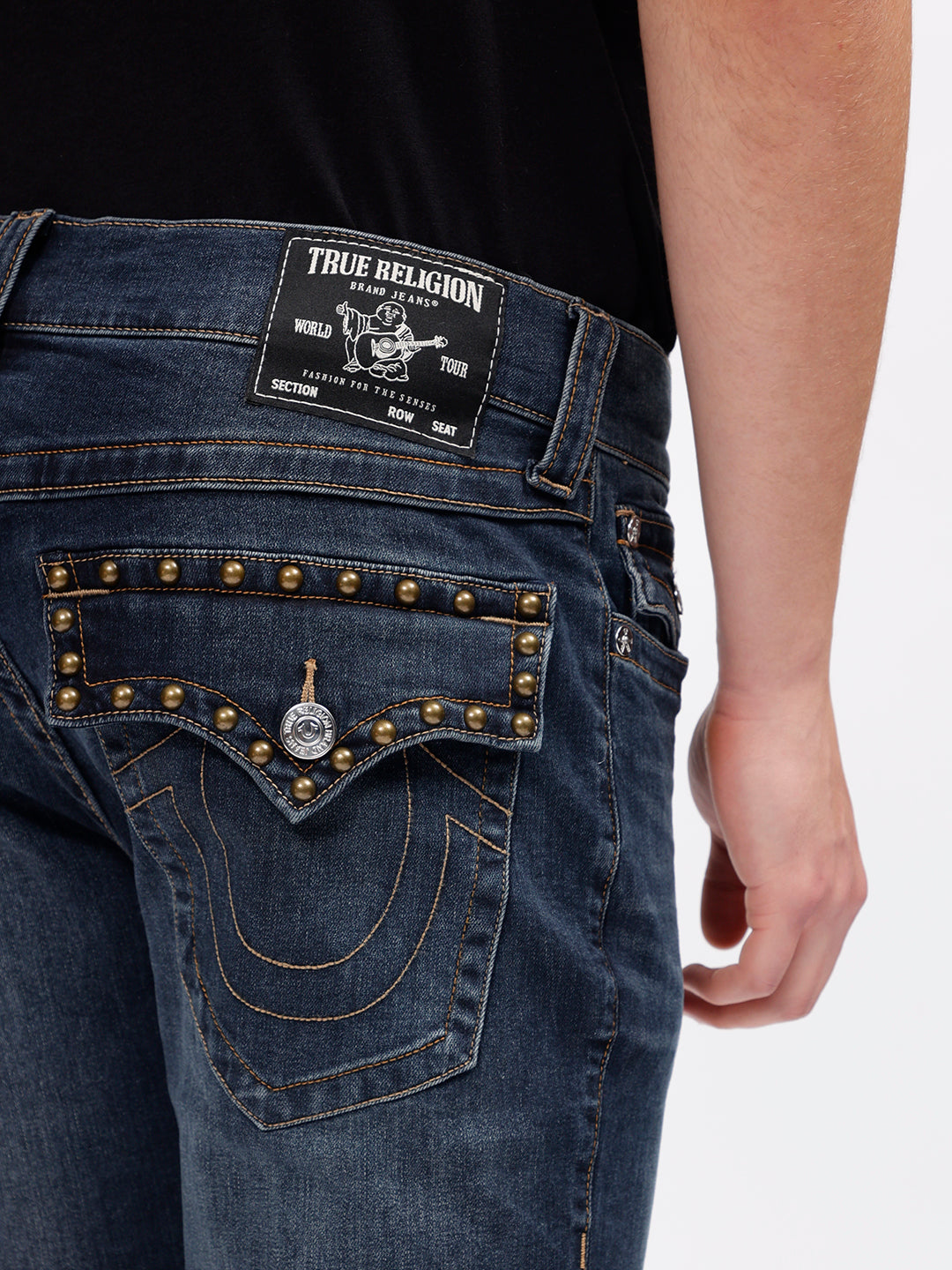 True Religion Men Blue Rocco Mid-Rise Jeans