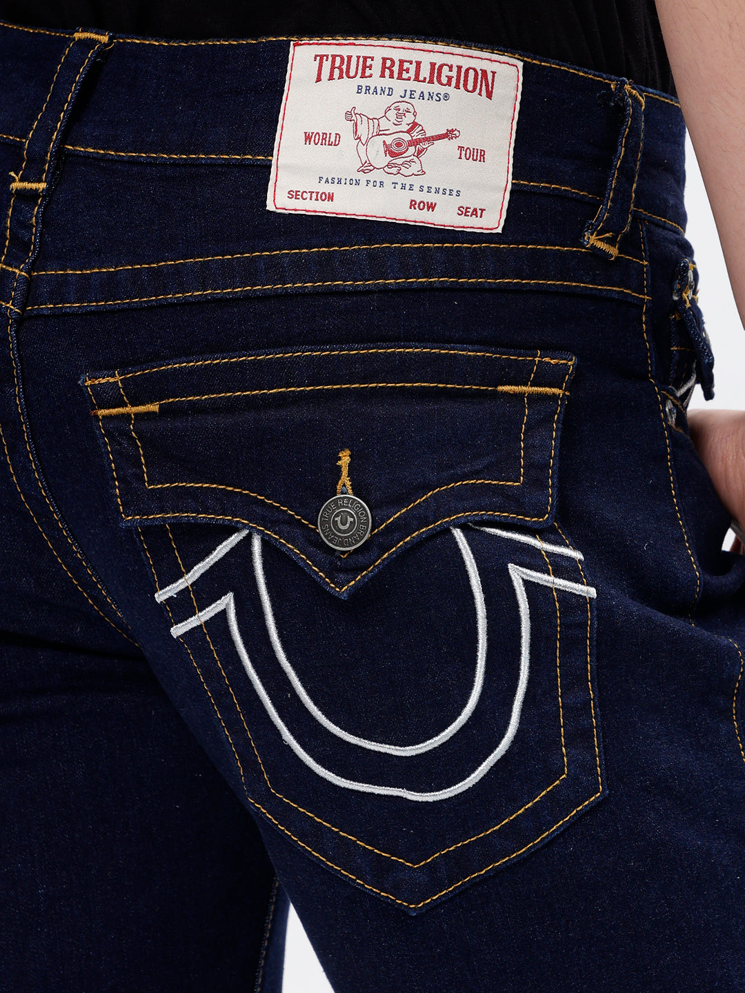 True Religion Men Blue Ricky Straight Fit Non Stretchable Jeans