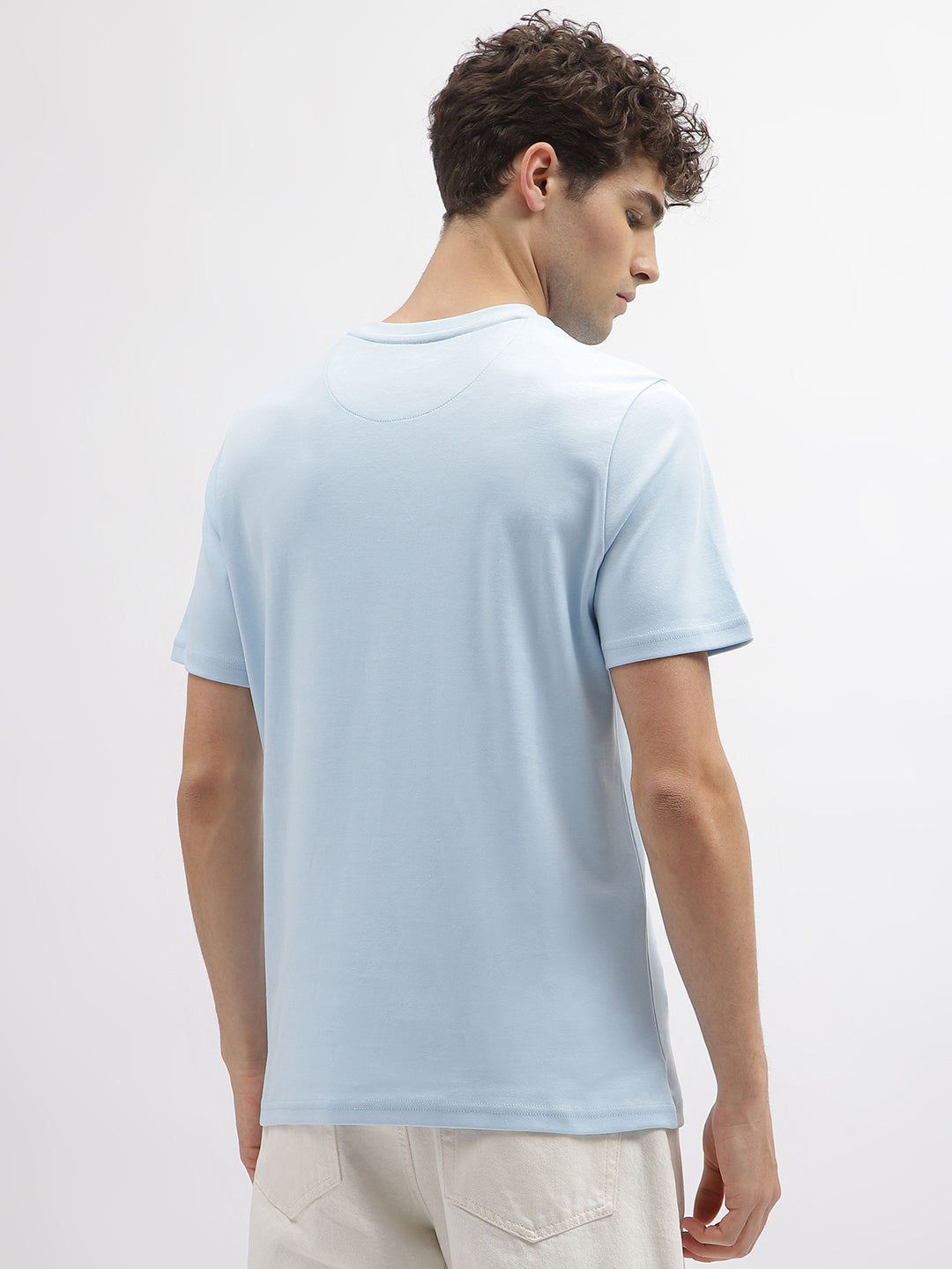 True Religion Men Blue Printed Round Neck Short Sleeves T-Shirt