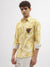 True Religion Men Yellow Printed Spread Collar Full Sleeves Shirt