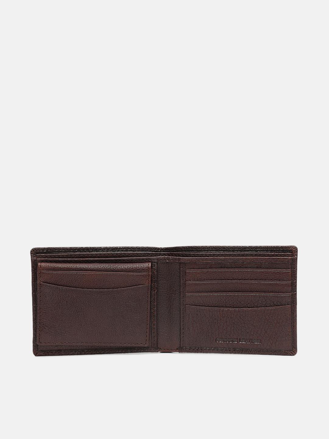 True Religion Men Brown Textured Bi-Fold Wallet