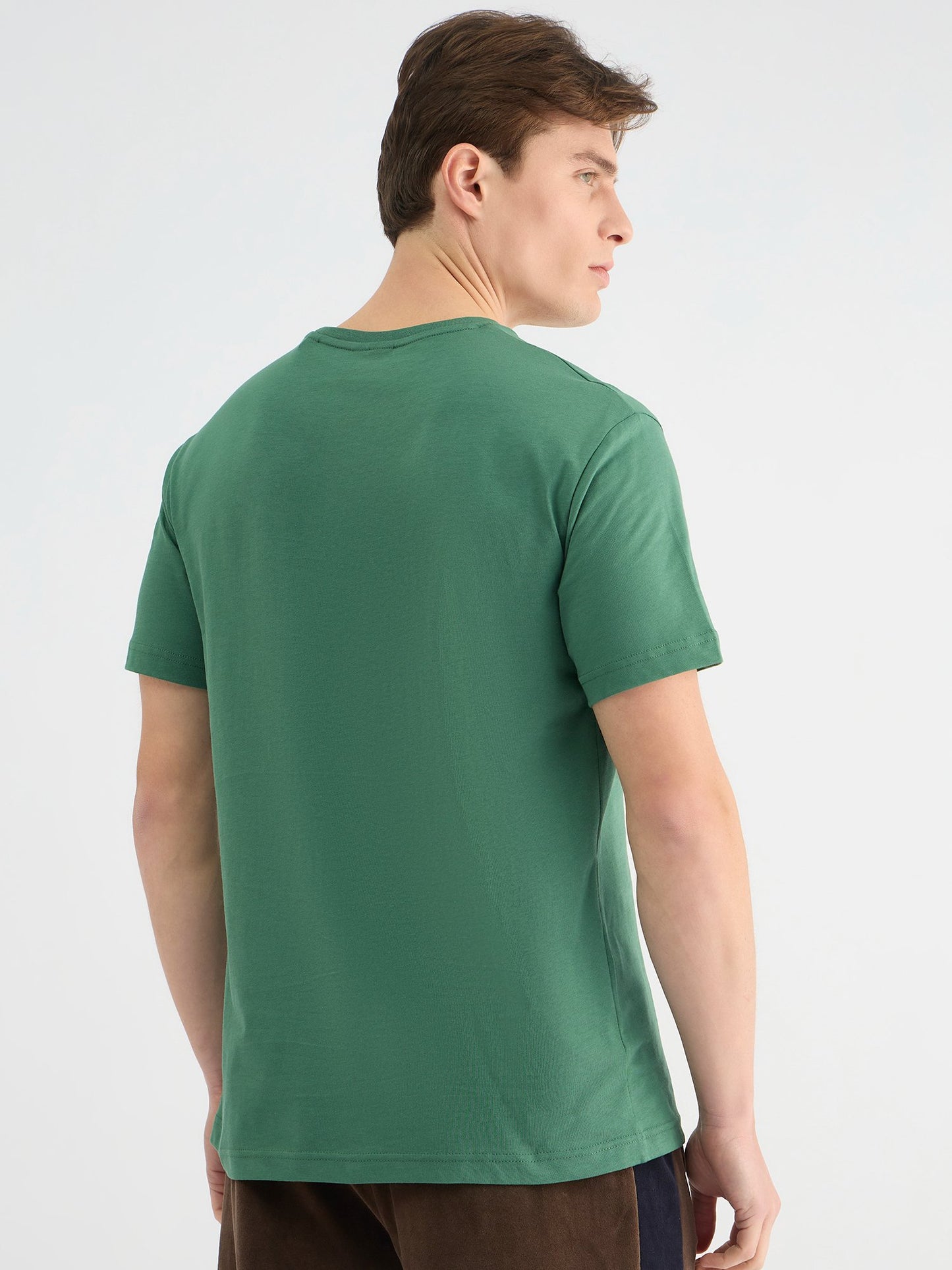 Gant Men Green Regular Fit Solid Crew Neck Tshirt