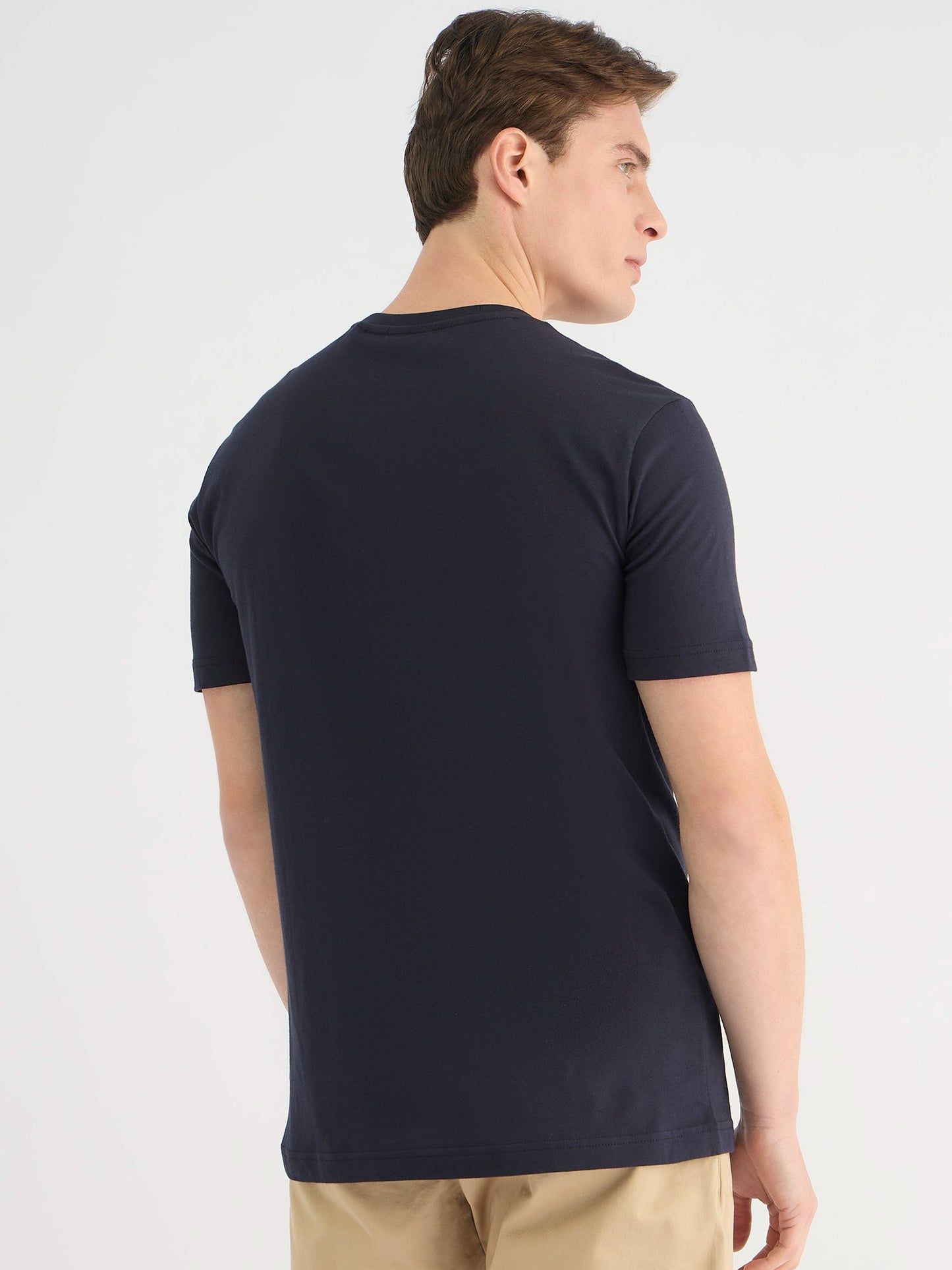 Gant Men Blue Regular Fit Solid Crew Neck Tshirt