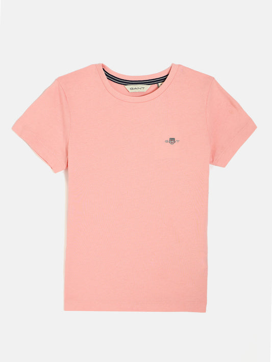 Gant Boys Pink Round Neck Short Sleeves T-Shirt