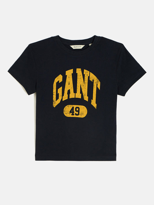 Gant Boys Blue Round Neck Short Sleeves T-Shirt