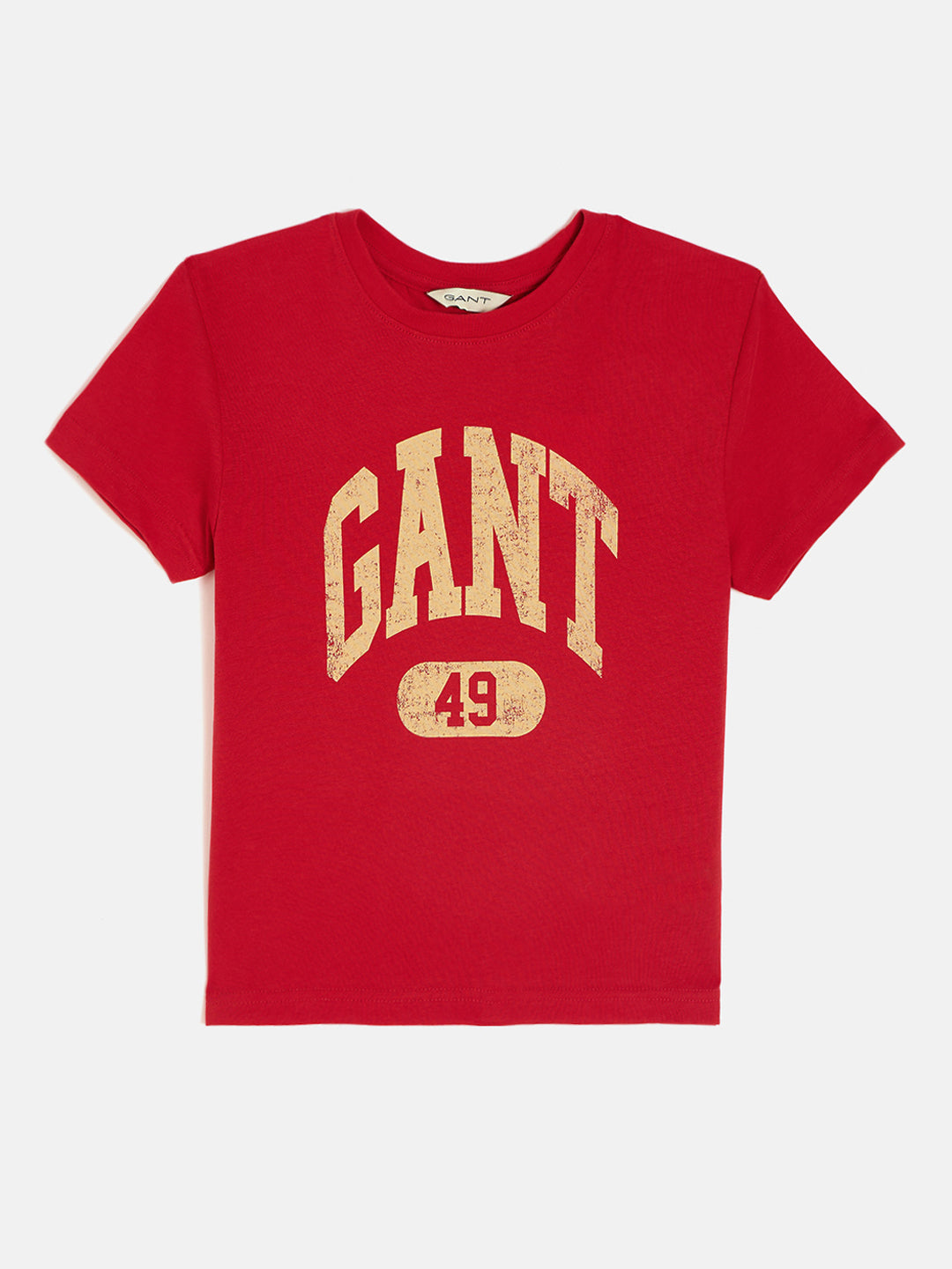 Gant Boys Red Round Neck Short Sleeves T-Shirt