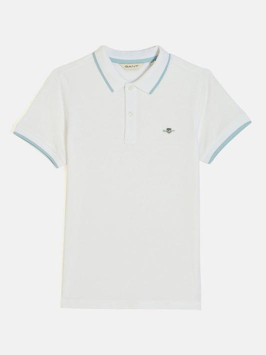 Gant Boys White Short Sleeves Polo Tshirt