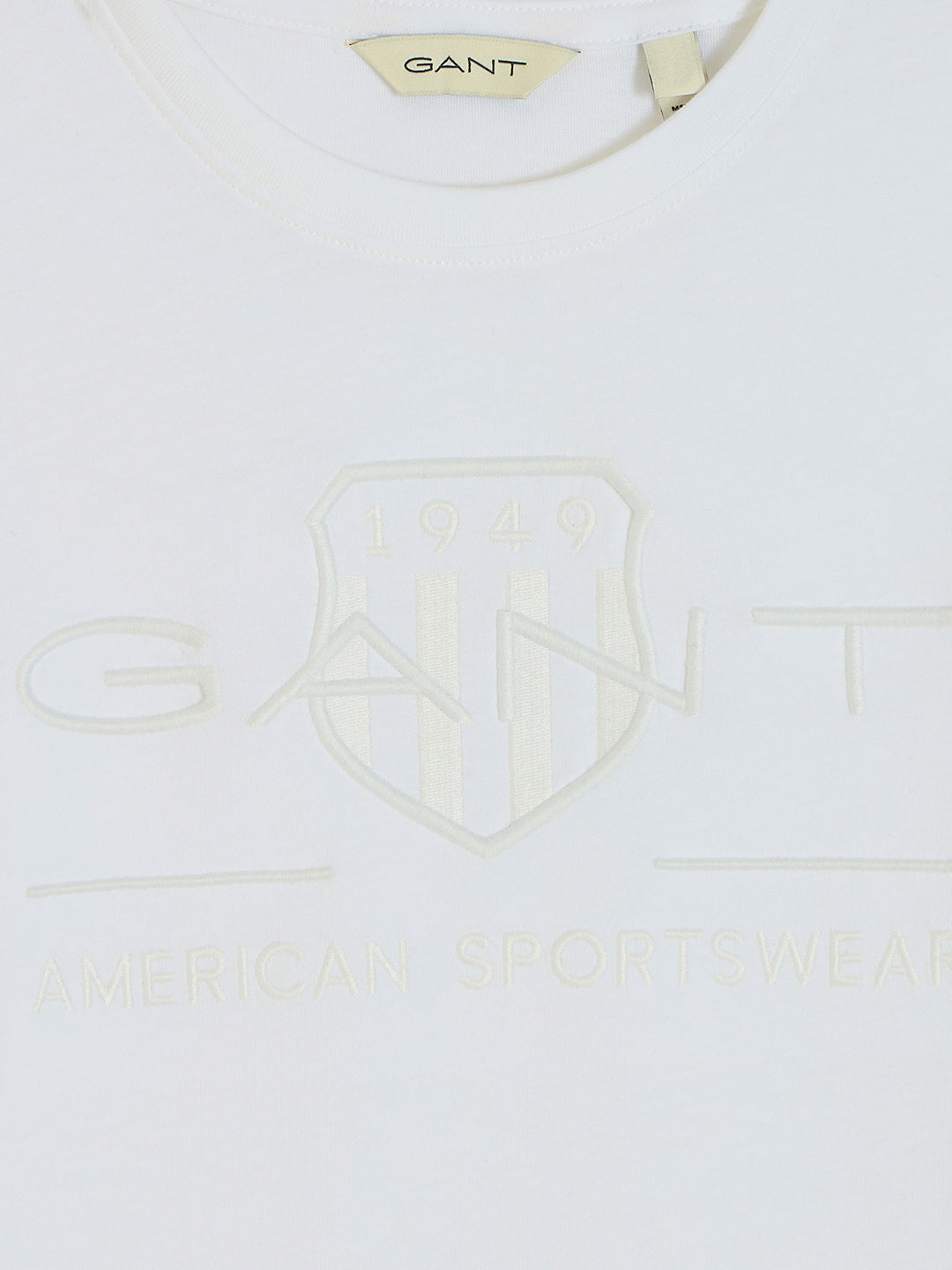 Gant Boys White Round Neck Short Sleeves T-Shirt