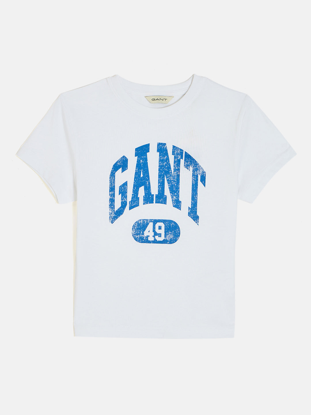 Gant Boys White Round Neck Short Sleeves T-Shirt