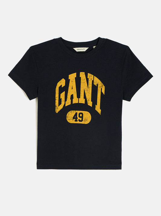 Gant Boys Blue Round Neck Short Sleeves T-Shirt