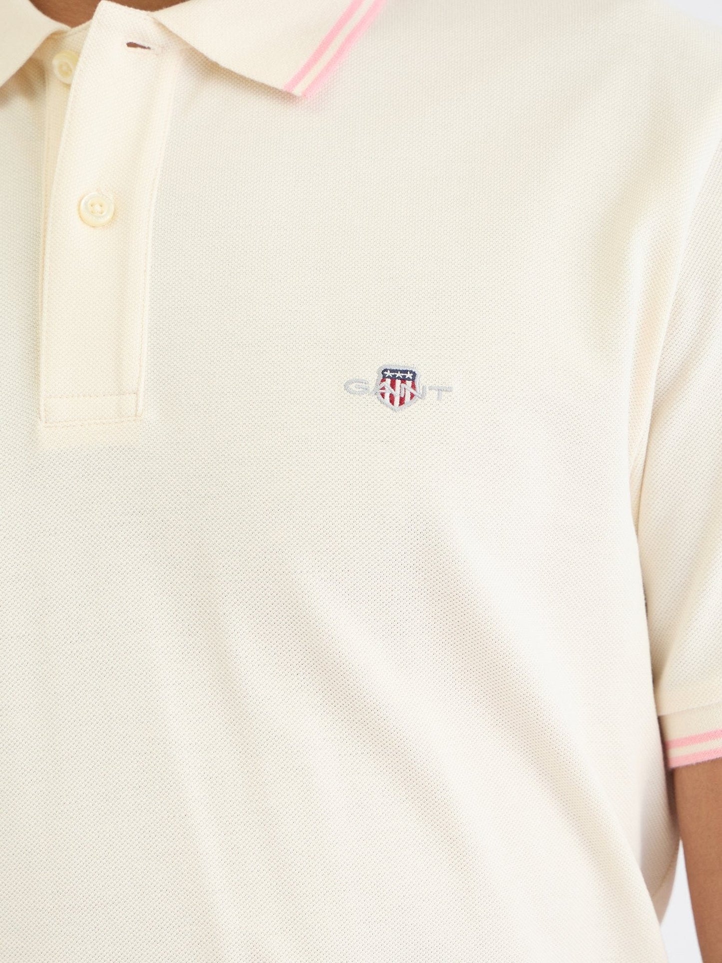 Gant Men Cream Solid Polo Tshirt