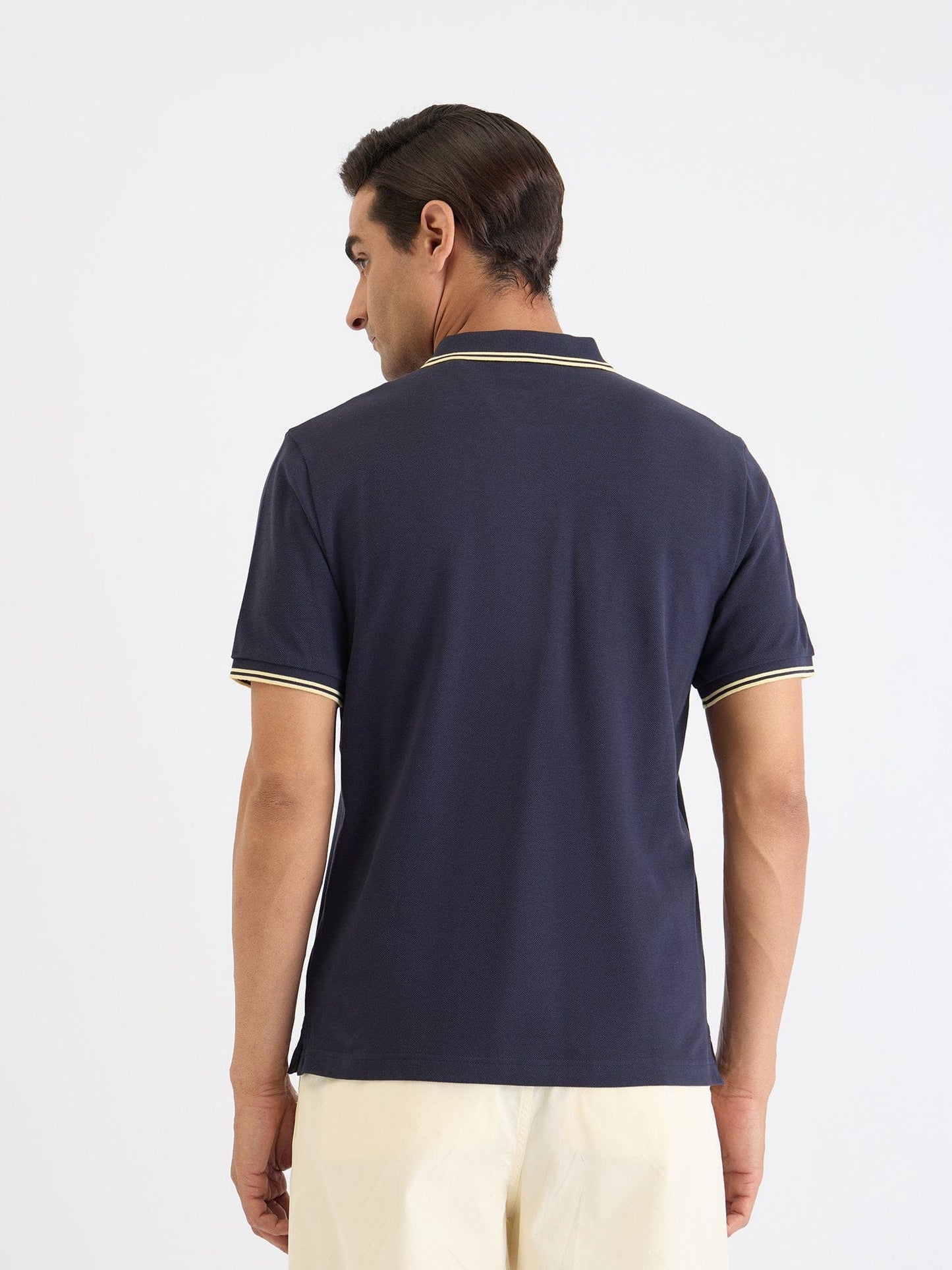 Gant Men Blue Solid Polo Tshirt