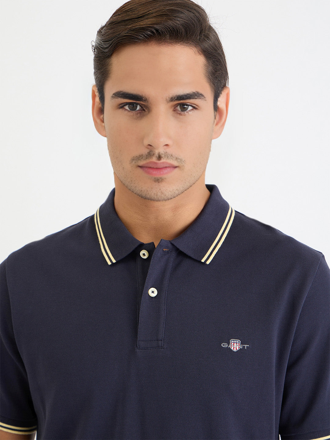 Gant Men Blue Solid Polo Tshirt