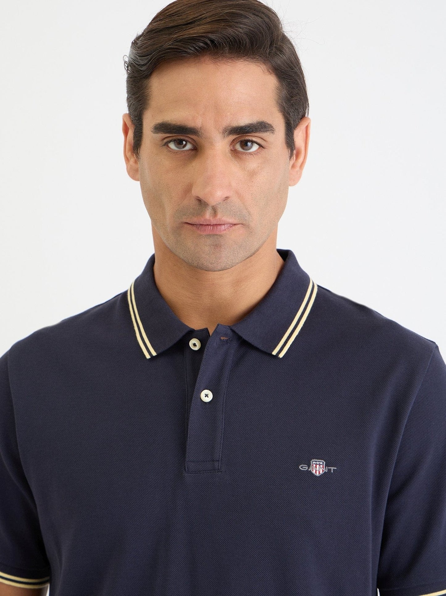 Gant Men Blue Solid Polo Tshirt