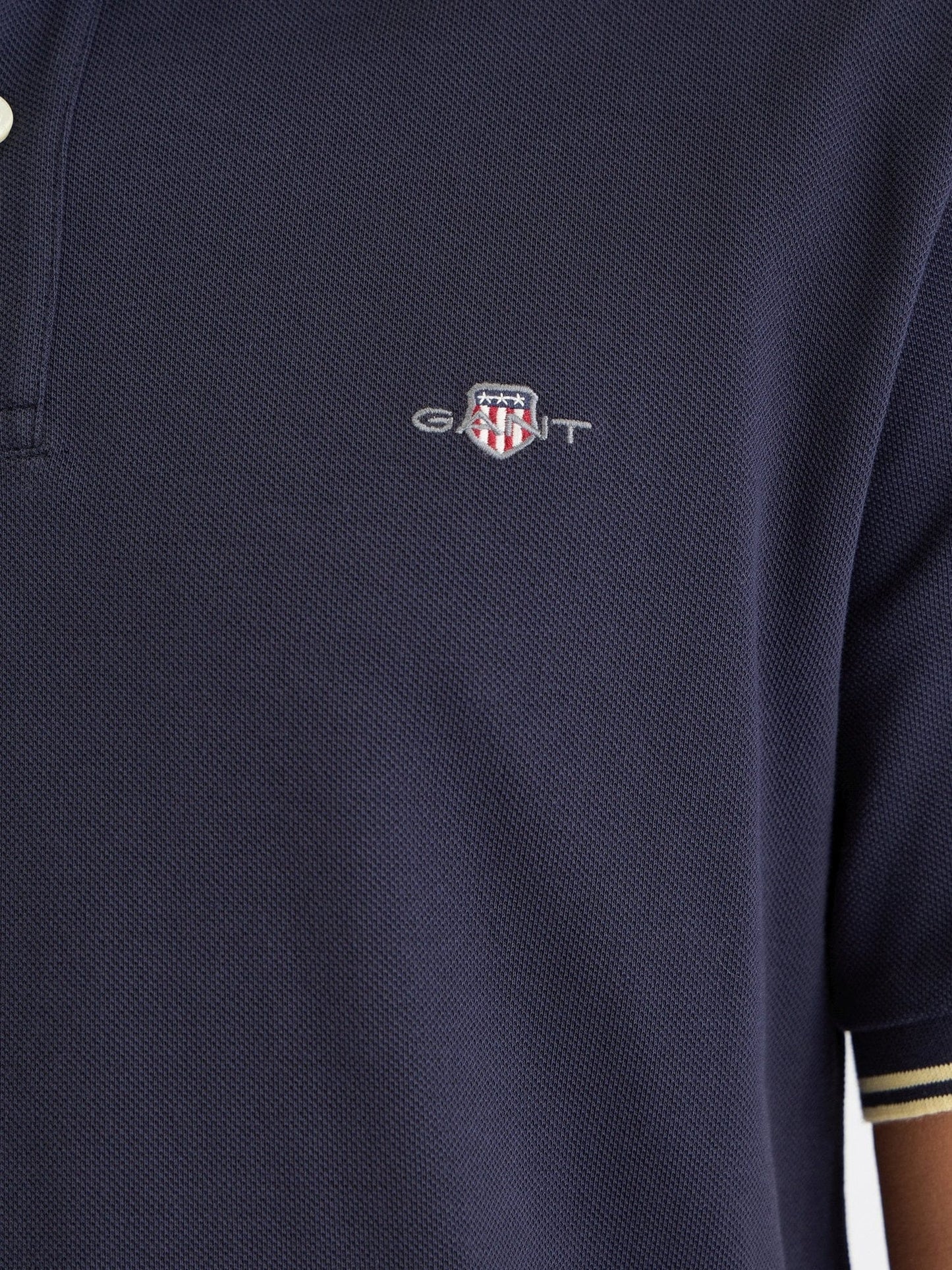 Gant Men Blue Solid Polo Tshirt