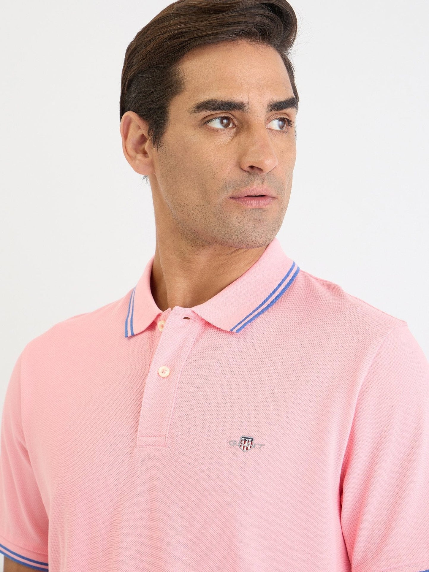 Gant Men Pink Solid Polo Tshirt