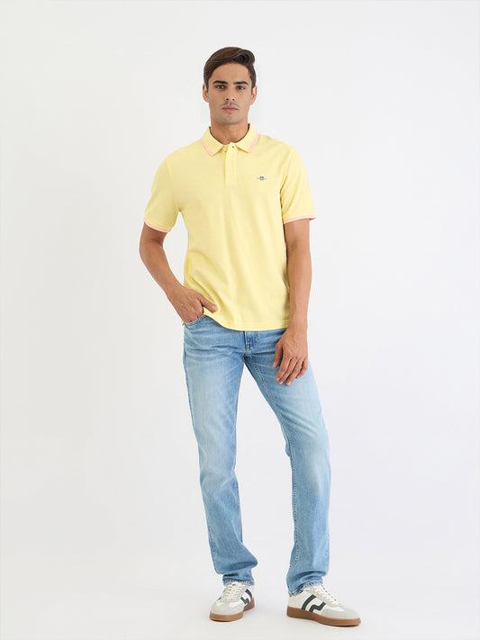 Gant Men Yellow Solid Polo Tshirt