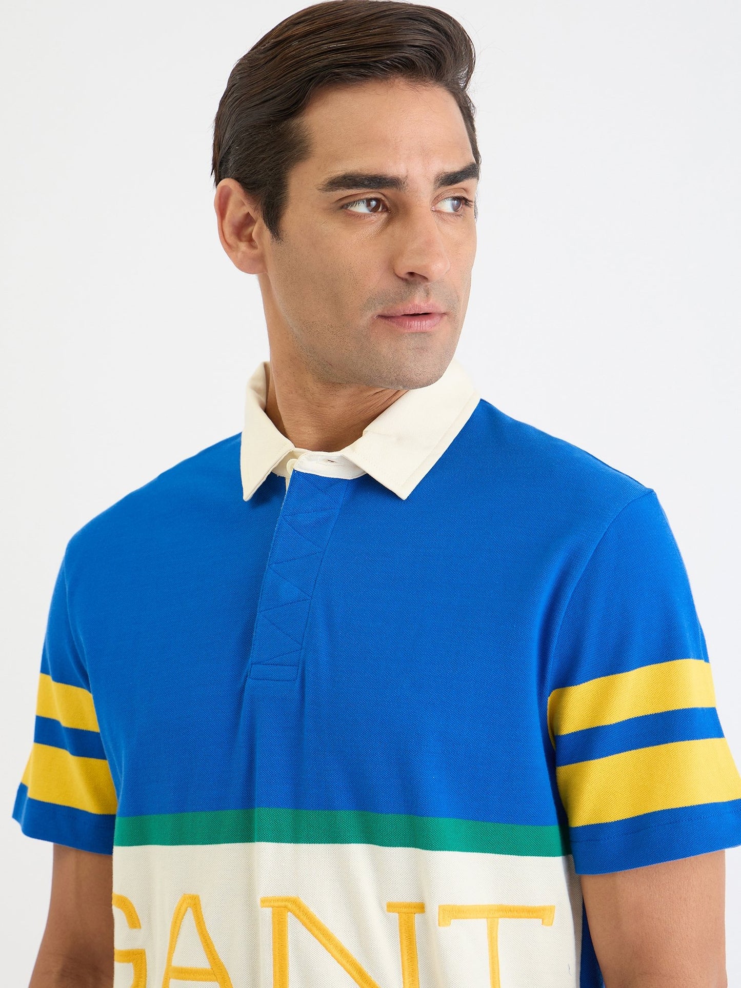 Gant Men Blue Block Print Polo Tshirt