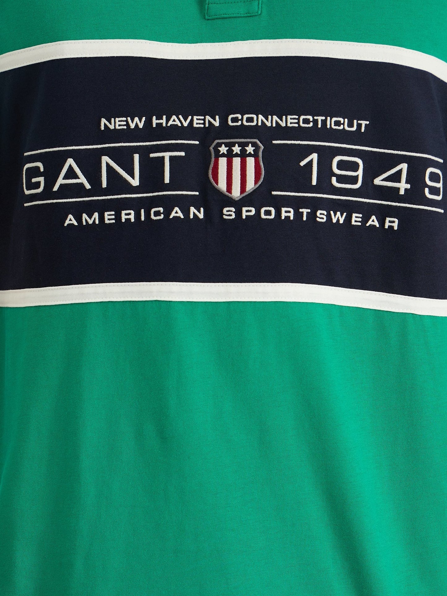 Gant Men Green Regular Fit Block Print Polo Tshirt