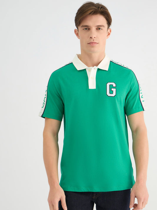 Gant Men Green Regular Fit Solid Polo Tshirt