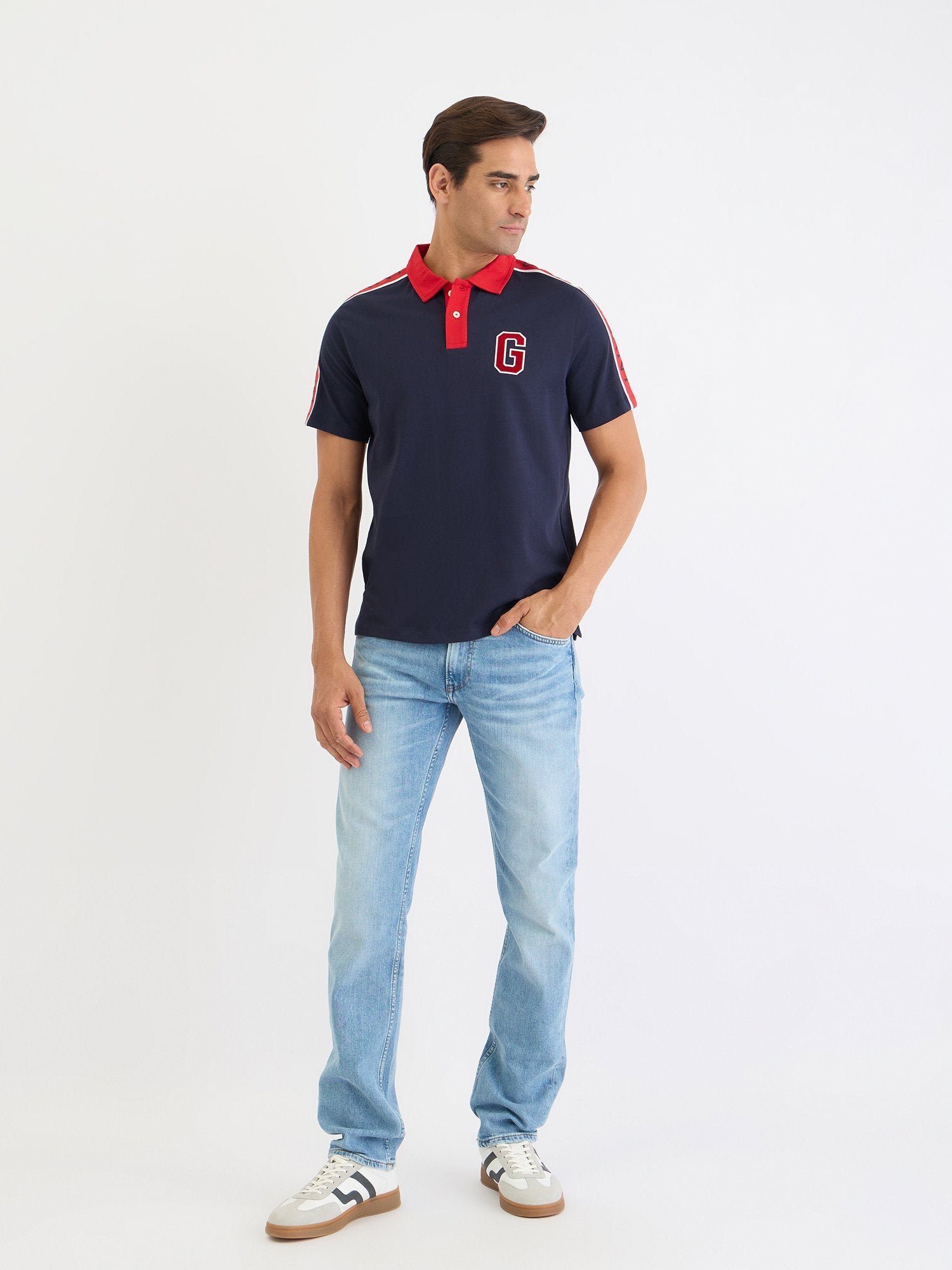 Gant Men Blue Solid Polo Tshirt