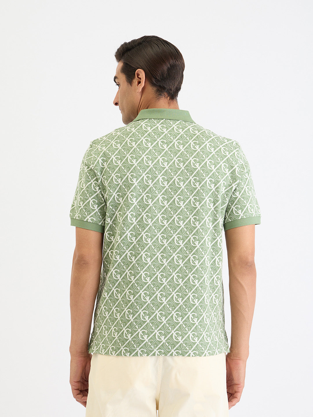 Gant Men Green Printed Polo Tshirt