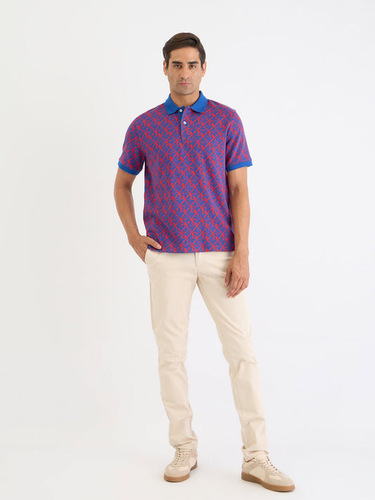 Gant Men Blue Printed Polo Tshirt