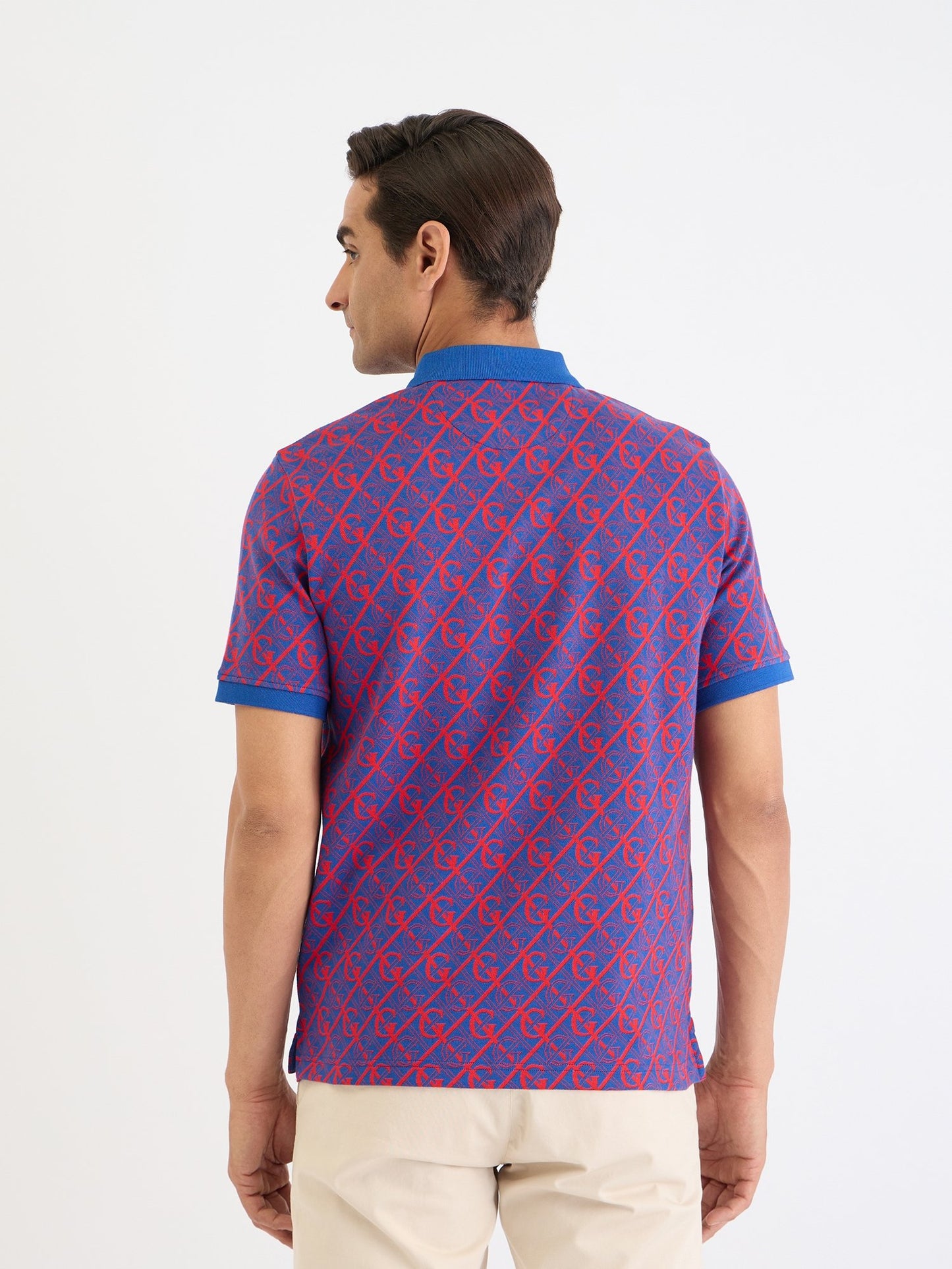 Gant Men Blue Printed Polo Tshirt
