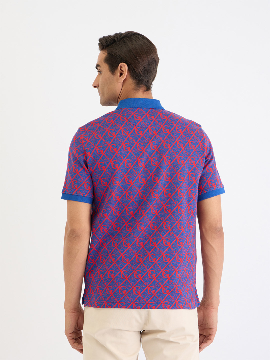 Gant Men Blue Printed Polo Tshirt