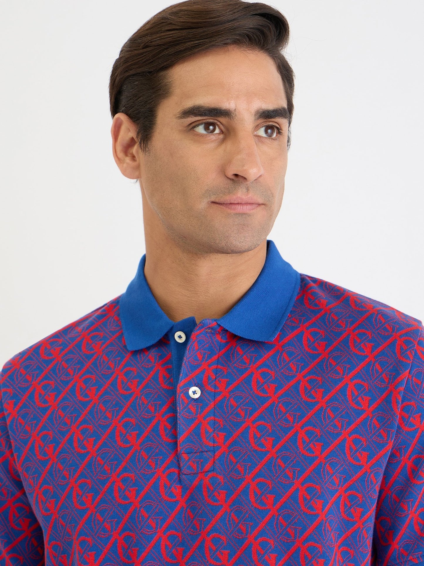 Gant Men Blue Printed Polo Tshirt