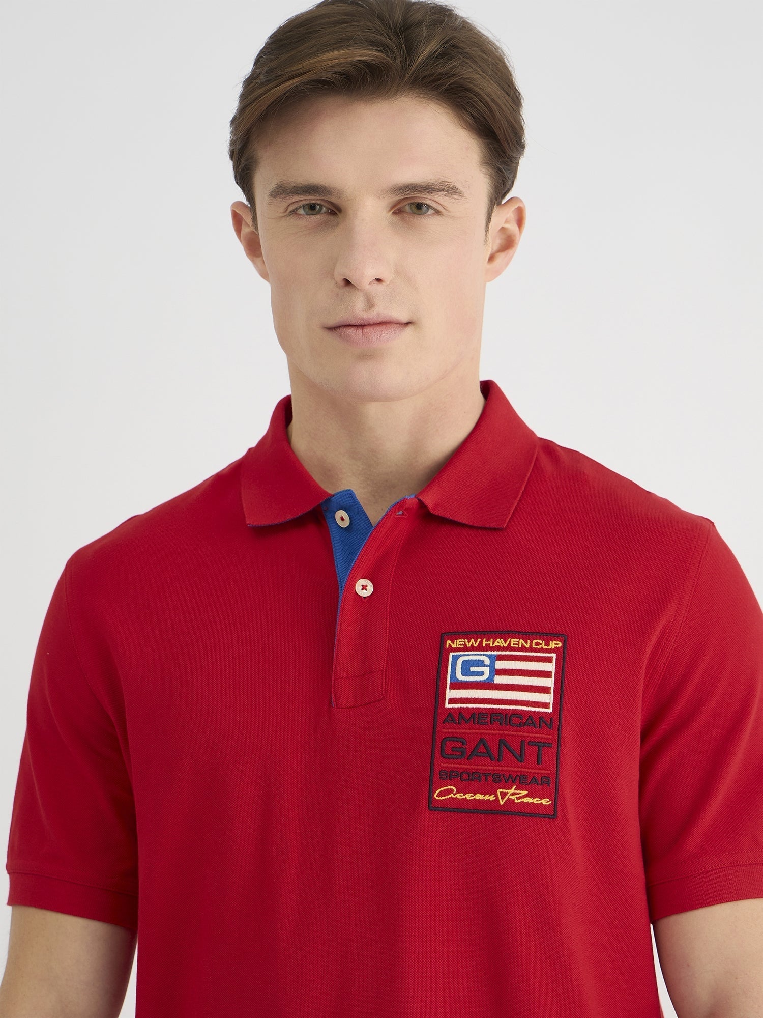 Gant Men Red Regular Fit Solid Polo Tshirt