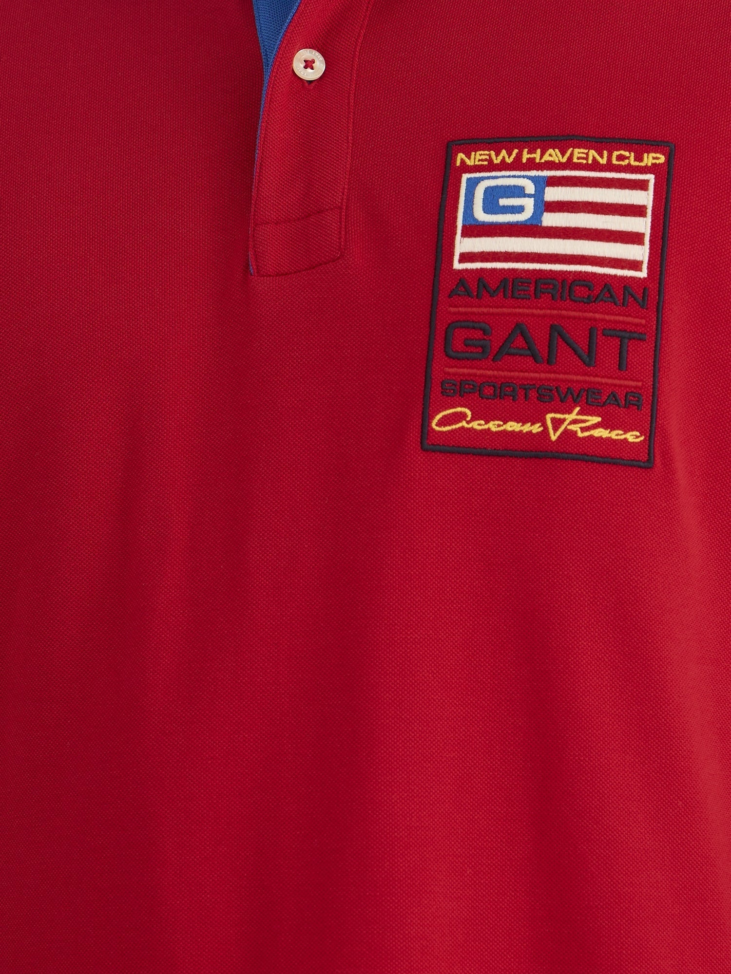 Gant Men Red Regular Fit Solid Polo Tshirt