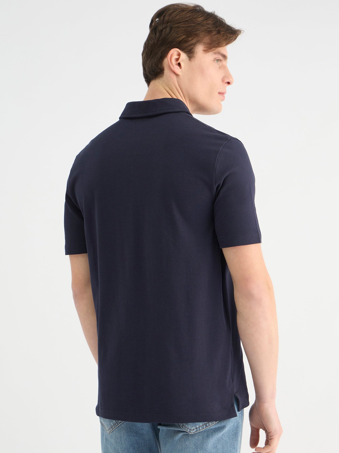 Gant Men Blue Regular Fit Solid Polo Tshirt
