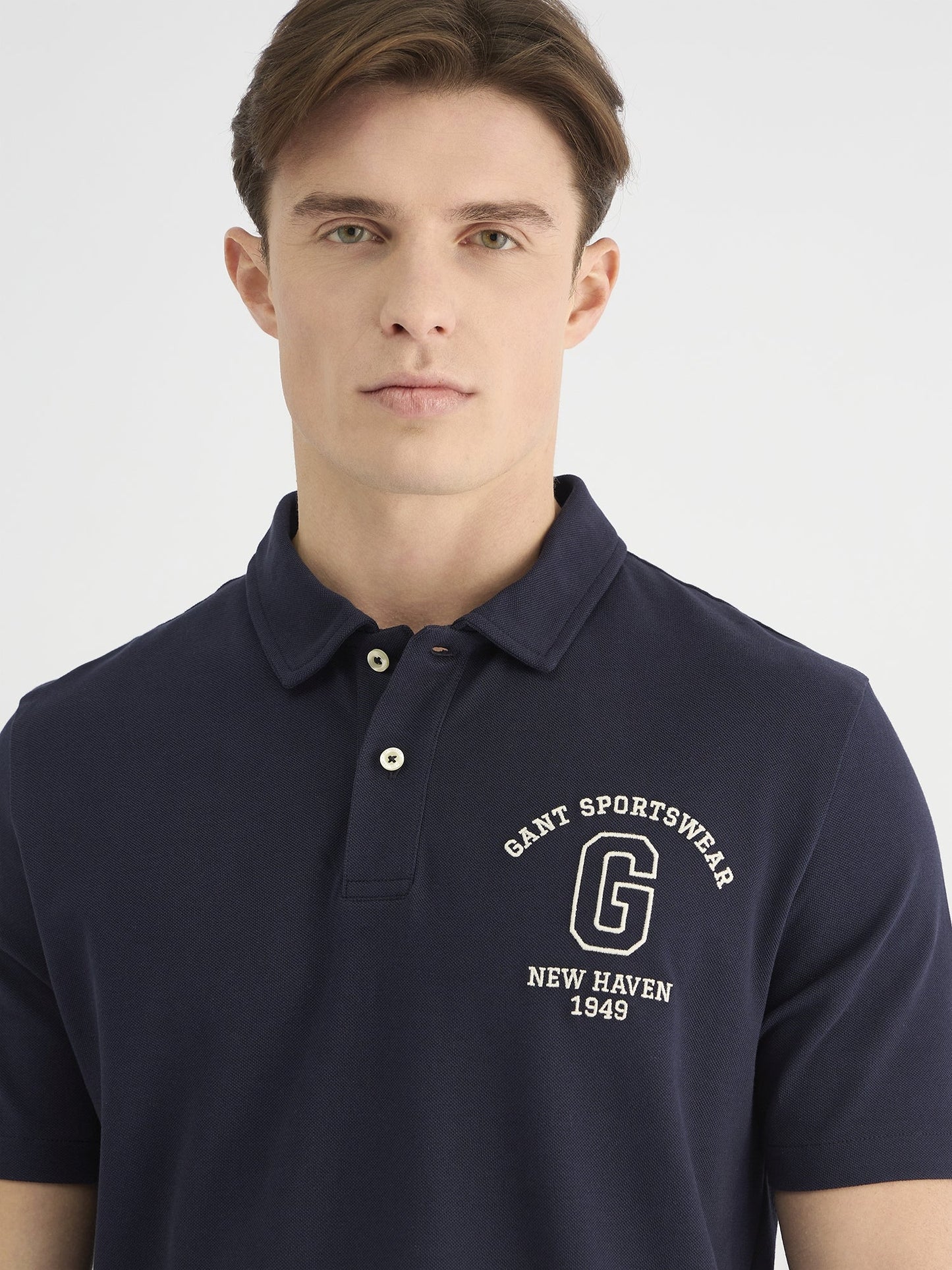 Gant Men Blue Regular Fit Solid Polo Tshirt