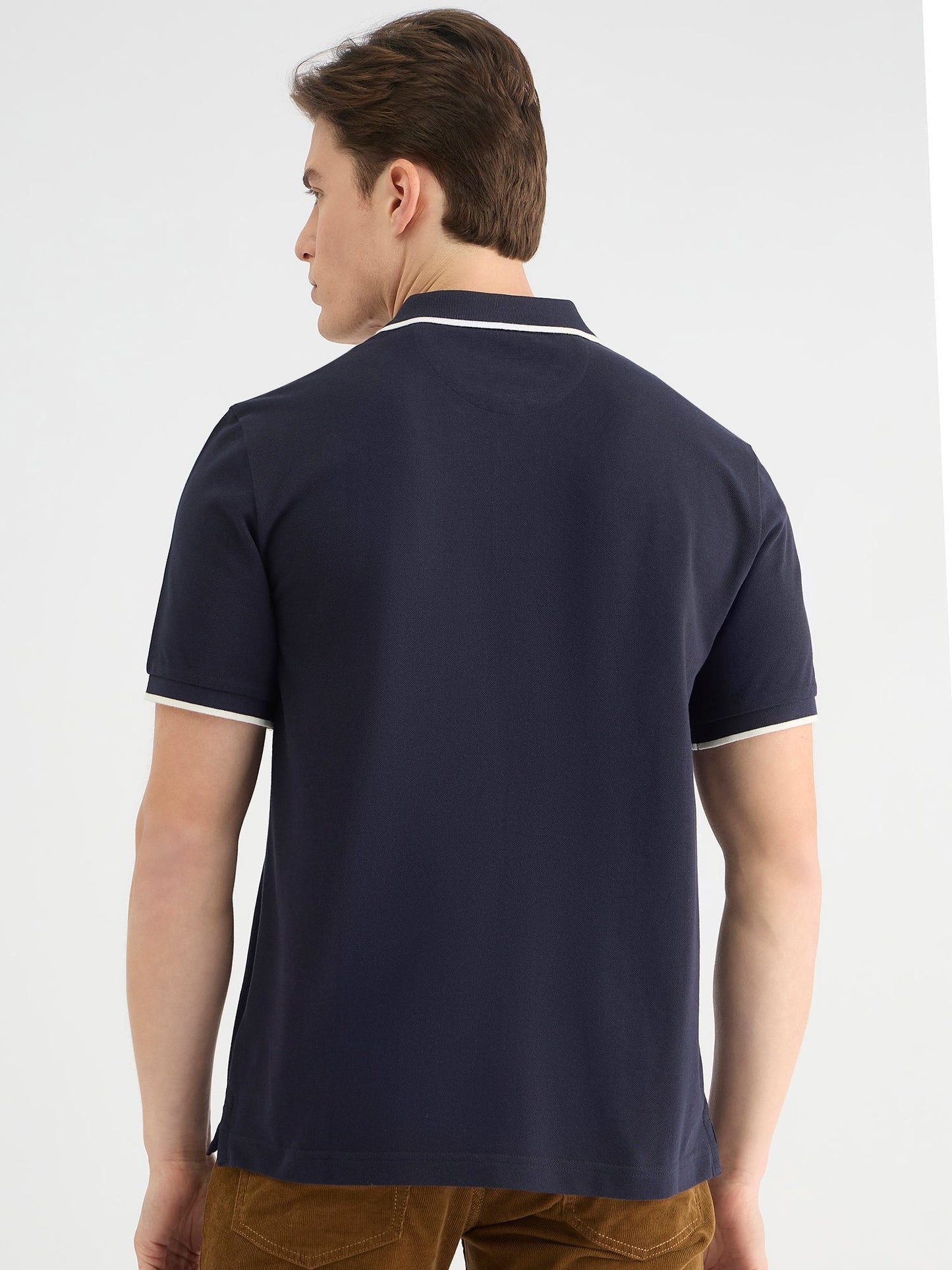 Gant Men Blue Regular Fit Solid Polo Tshirt
